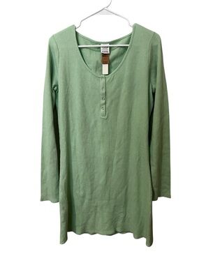 Pink Victoria's Secret Waffle Knit Thermal Henley Dress Mint Green NWT XL